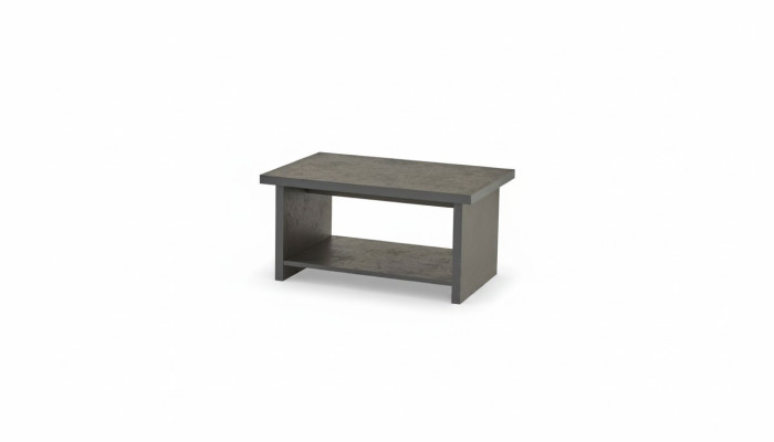 Table basse grise unie moderne pour le bureau rectangulaire avec étagère.