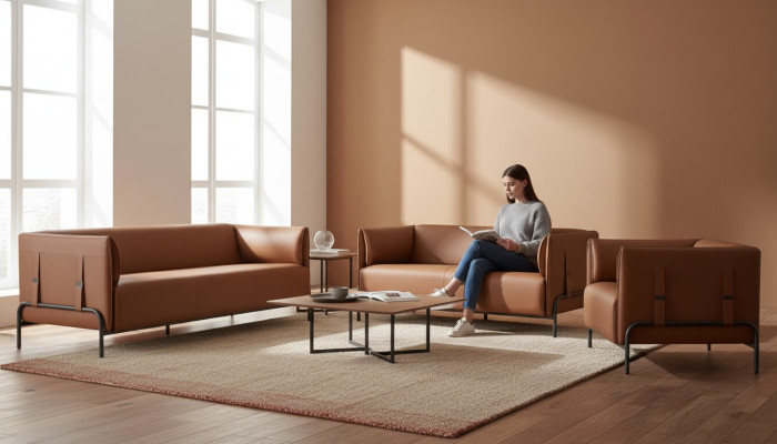 Ensemble pour bureau 4 pièces 3 places 2 places avec 2 fauteuils style design moderne