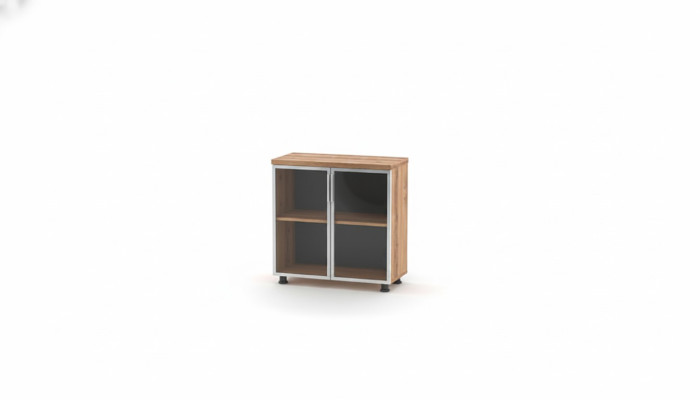 Armoire à dossiers avec portes vitrées marron uni étagère bureau