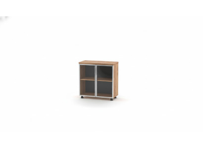 Armoire à dossiers avec portes vitrées marron uni étagère bureau