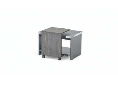 Table basse grise unie bureau salle de séjour rectangulaire avec étagère