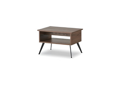 Table basse marron avec étagère forme rectangulaire style uni bureau