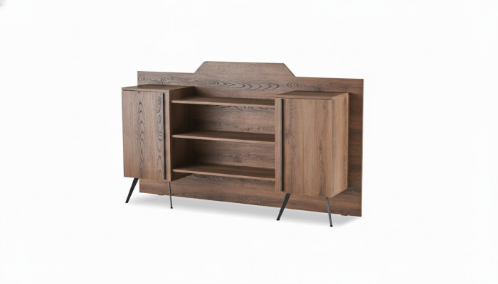 Armoire latérale étagères espace de rangement brun uni design moderne