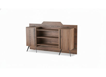 Armoire latérale étagères espace de rangement brun uni design moderne