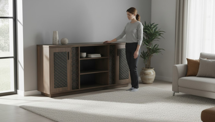 Classeur Buffet Marron Noir Moderne Bicolore Design Moderne
