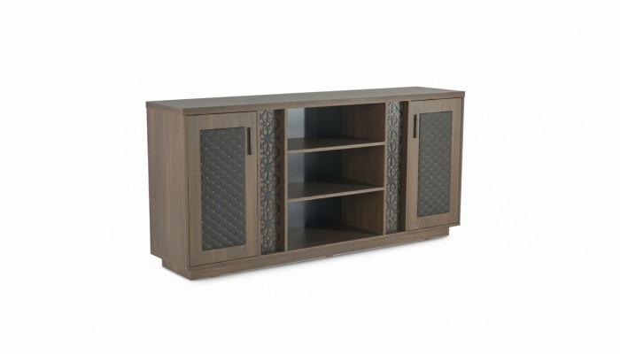 Classeur Buffet Marron Noir Moderne Bicolore Design Moderne