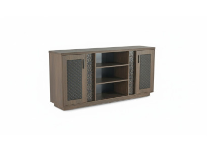 Classeur Buffet Marron Noir Moderne Bicolore Design Moderne