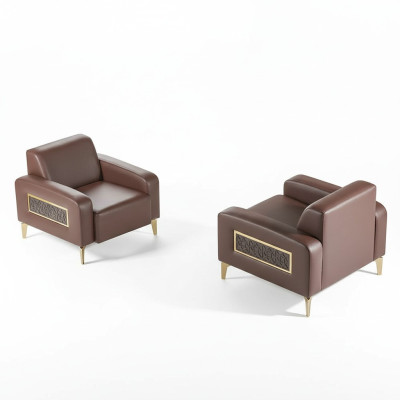 Ensemble de bureau 2 pièces Fauteuil Marron Uni Design moderne Salon
