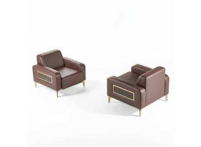 Ensemble de bureau 2 pièces Fauteuil Marron Uni Design moderne Salon