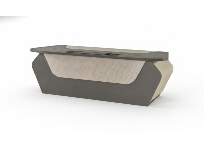 Bureau gris bicolore moderne rectangulaire design style bureau