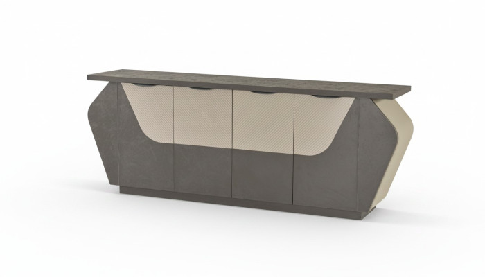 Buffet de bureau armoire à dossiers gris bicolore rangement moderne