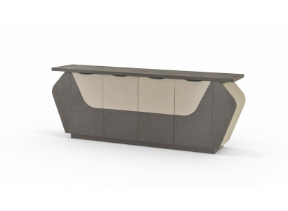 Buffet de bureau armoire à dossiers gris bicolore rangement moderne