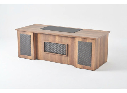 Bureau brun noir bicolore rectangulaire forme bureau moderne