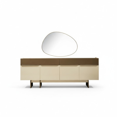 Enfilade de cuisine brun-beige Designer Salle à manger Meubles Commode luxueuse
