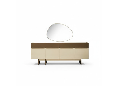 Enfilade de cuisine brun-beige Designer Salle à manger Meubles Commode luxueuse