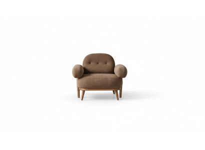 Fauteuil en tissu marron pour le salon, fauteuil rembourré, siège unique, meubles élégants.