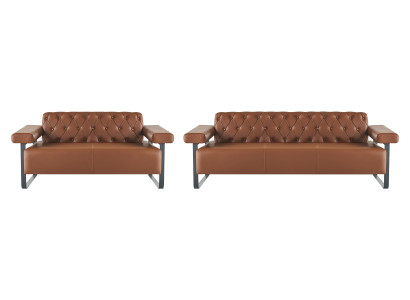 Canapé Chesterfield Style 3 places 2 places Canapés en cuir Modernes Acier inoxydable