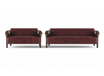 Canapé Ledesofas 3 places 2 places Bordeaux Style moderne Ensemble cuir bois