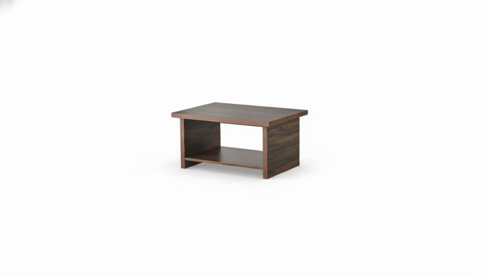 Table basse marron étagère moderne avec tablette rectangulaire pour salon bureau