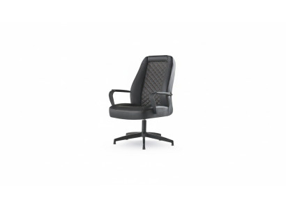 Chaise de bureau noire fauteuil exécutif bureau chambre moderne cuir doux bois