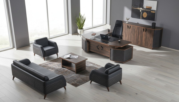 Ensemble de bureau complet Canapés Bureau Buffet Bureau Canapé Cuir