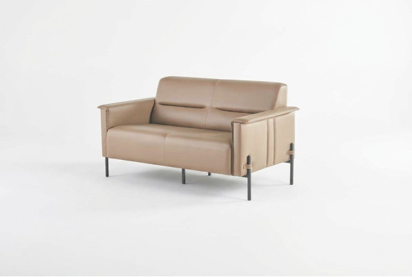Canapé beige 2 places canapé moderne en cuir fauteuil deux places cuir