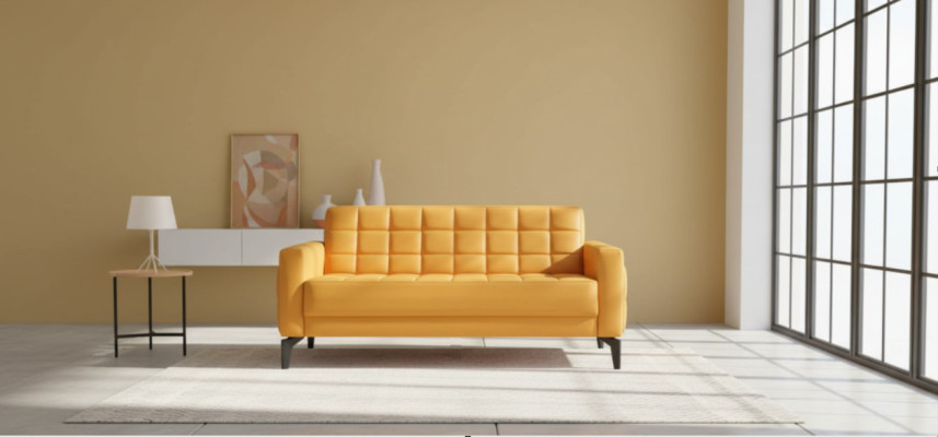 Canapé Gelb 2 places Sofa Chesterfield canapé en cuir meuble d'assise deux places