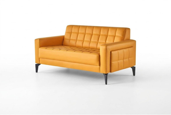 Canapé Gelb 2 places Sofa Chesterfield canapé en cuir meuble d'assise deux places