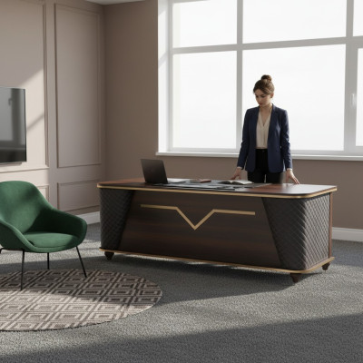 Bureau brun noir en bois style moderne rectangulaire bureau salle de travail