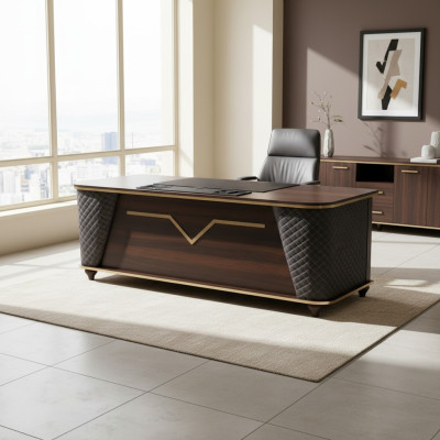 Bureau brun noir en bois style moderne rectangulaire bureau salle de travail