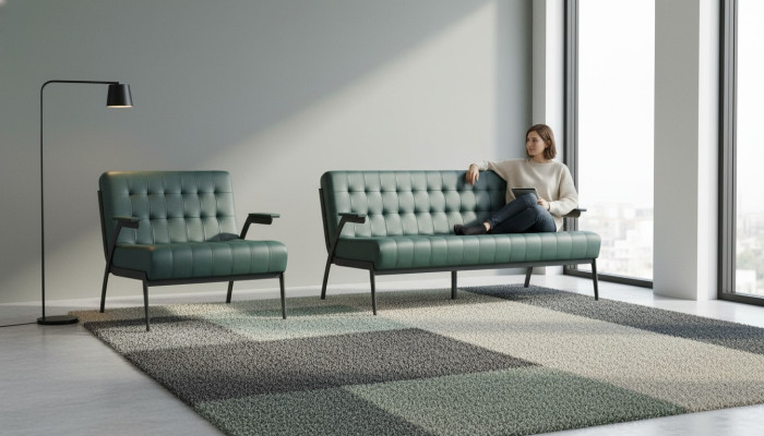 Canapés Chesterfield en cuir ensemble 3 places 2 places vert canapés en cuir modernes bois