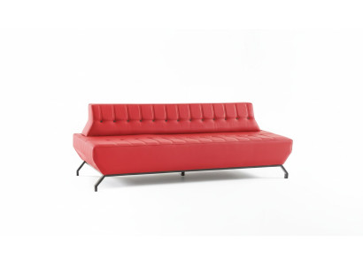 Canapé design Art déco rouge 3 places canapé Chesterfield boutons