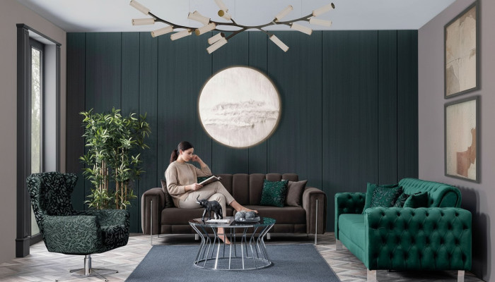 Canapé de luxe 3 places, ensemble rembourré moderne, tissu neuf, meubles pour la maison