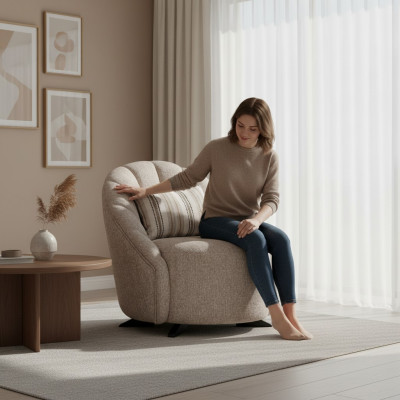 Fauteuil moderne en tissu relax de style luxe