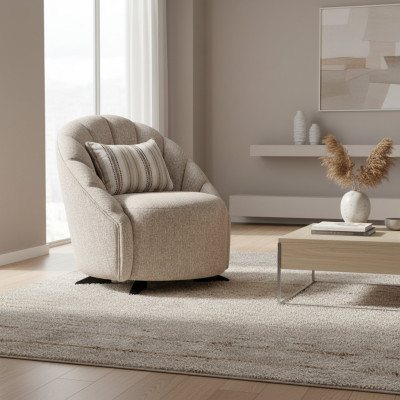 Fauteuil moderne en tissu relax de style luxe