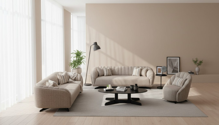 Jeu de canapés 3 places Design Canapé Fauteuils Moderne Luxe Neuf