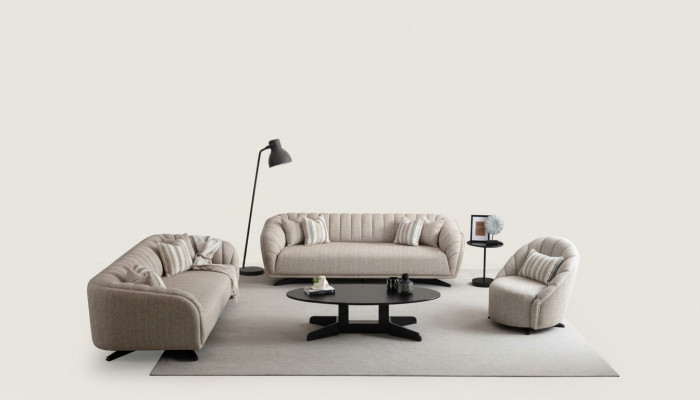 Jeu de canapés 3 places Design Canapé Fauteuils Moderne Luxe Neuf