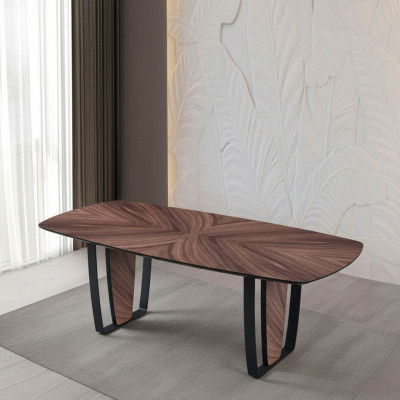 Table à manger de luxe table de cuisine table à manger en bois noir