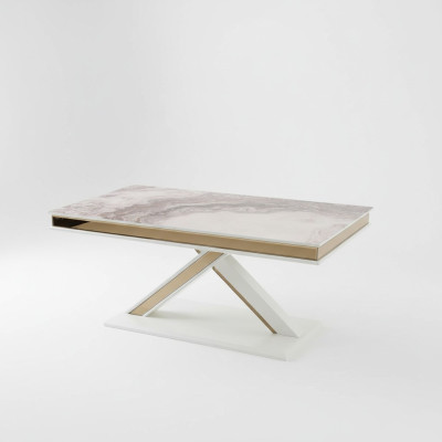 Table à manger de luxe Table extensible en bois Design moderne pour salle à manger Nouveau