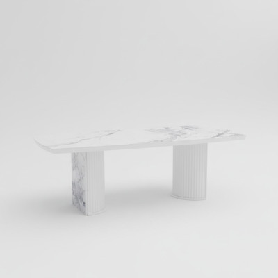 Table à manger de luxe en bois et marbre, nouvelle et moderne