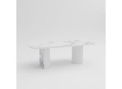 Table à manger de luxe en bois et marbre, nouvelle et moderne
