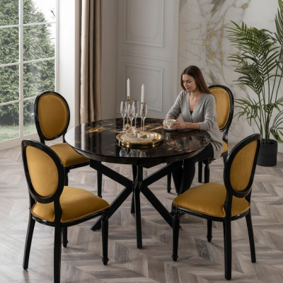Table à manger ronde en bois design