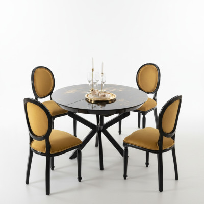 Table à manger ronde en bois design
