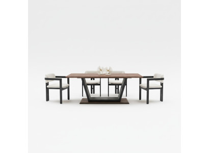 Table à manger de luxe meubles de salon bois acier design nouvelles