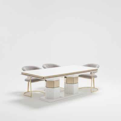 Table à manger en bois Design Or Luxe Meubles de salle à manger