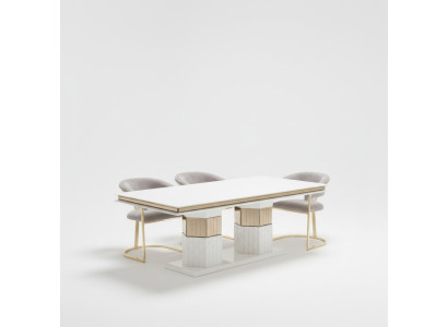 Table à manger en bois Design Or Luxe Meubles de salle à manger