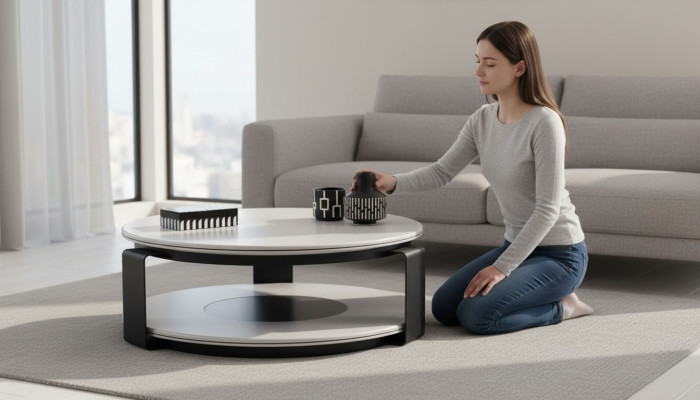 Table basse moderne en bois avec métal pour votre nouveau salon