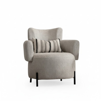 Fauteuil de luxe nouveau revêtement design salon moderne bois textile nouveau