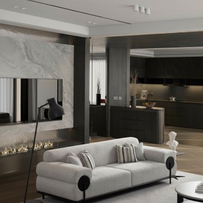 Canapé 3 places en tissu design moderne gris
