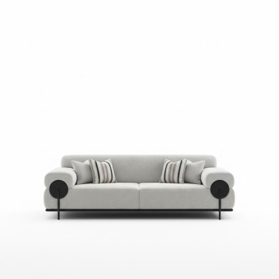 Canapé 3 places en tissu design moderne gris